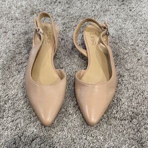 Naturalizer Women's Nude Pointed Toe Slingback Flats